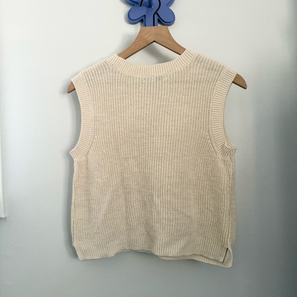 Faherty XS Miramar Sleeveless Linen Sweater Linen Organic Cotton Cream Comfy - Picture 3 of 6
